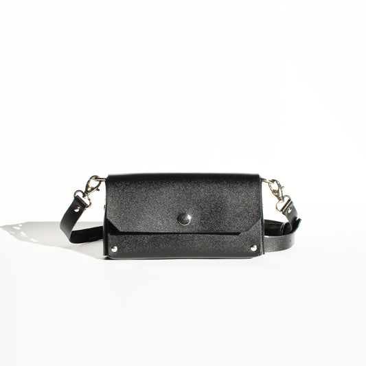 Pochette Luti / Cuir noir brillant