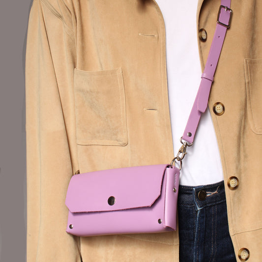 Pochette Luti / Cuir Mauve